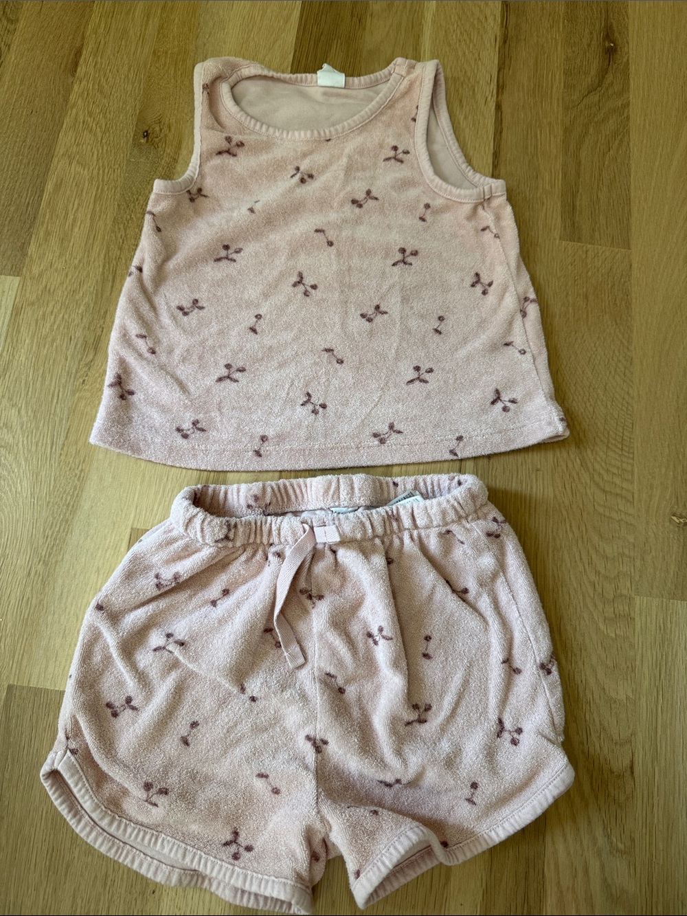 H&M Pink Plush Tank & Shorts Set